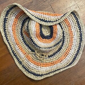 American Eagle Rafita Crochet Boho Floppy Summer Wide Brim Womens Hat One Size